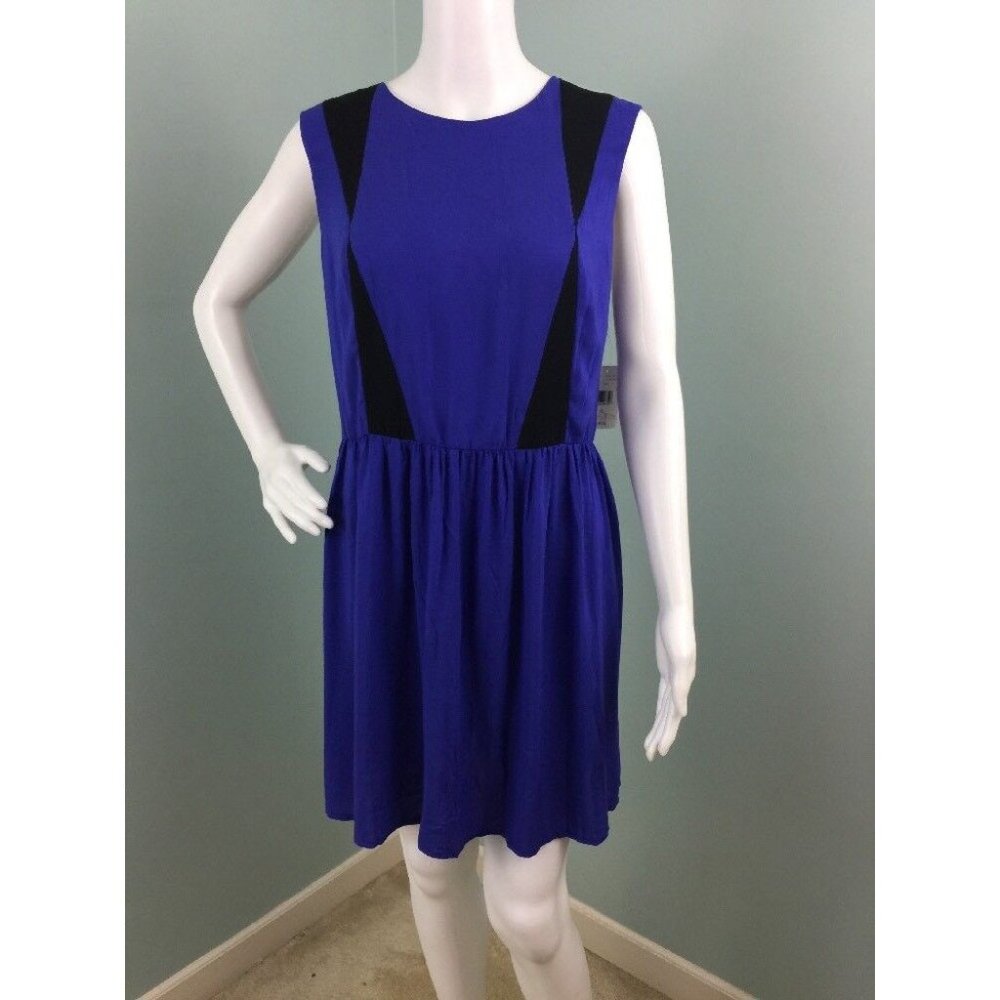 NWT Women's MADE for Impulse Purple/Black Sleeveless Dress Sz XL Extra Large